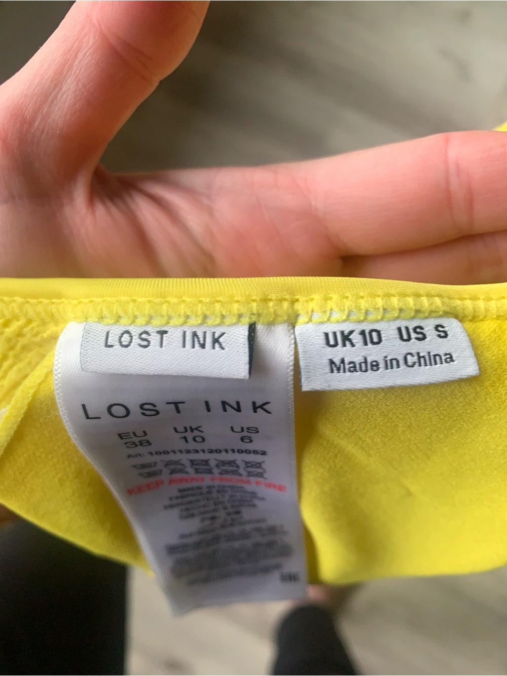 NWOT! Lost Ink, ASOS Yellow Ruffle bikini top - Picture 7 of 9